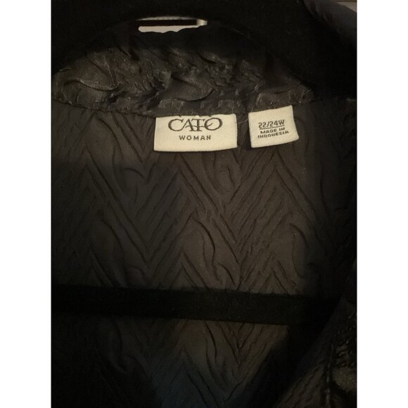 Cato Woman Black Textured Button Up Blouse 22/24W - Picture 4 of 6